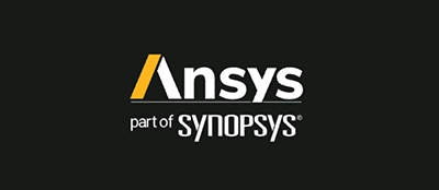Ansys Part of Synopsys Logo on black background